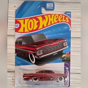 Hot Wheels 2026 '59 Chevy Impala Red Lowrider Layin' Low Collection #44 Diecast